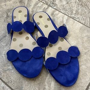 Boden blue slip on sandals